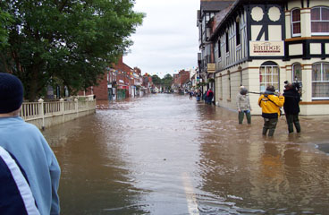 Looking down teme street